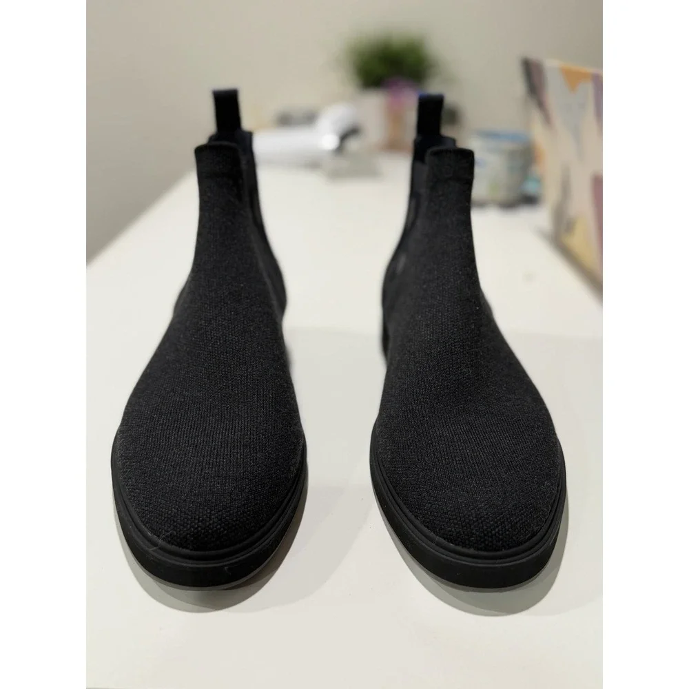 Rothys The Merino Chelsea Boot Shadow Camo Black Knit Ankle Boots Mens